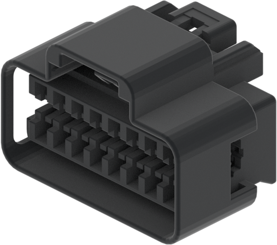 16 Way F GT 1.5 Unsealed Connector Black