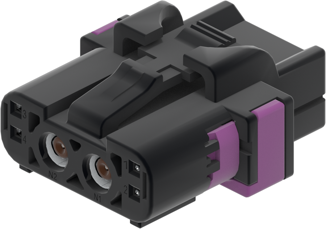 2 Port 1 Row MCA Female Mini Coax Black Code A