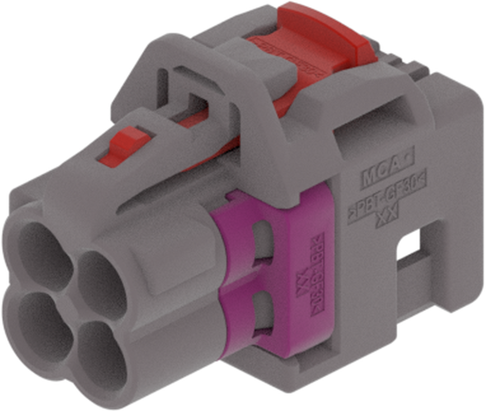 4 Port 2 Row MCA-B Female Mini Coax Grey Code G