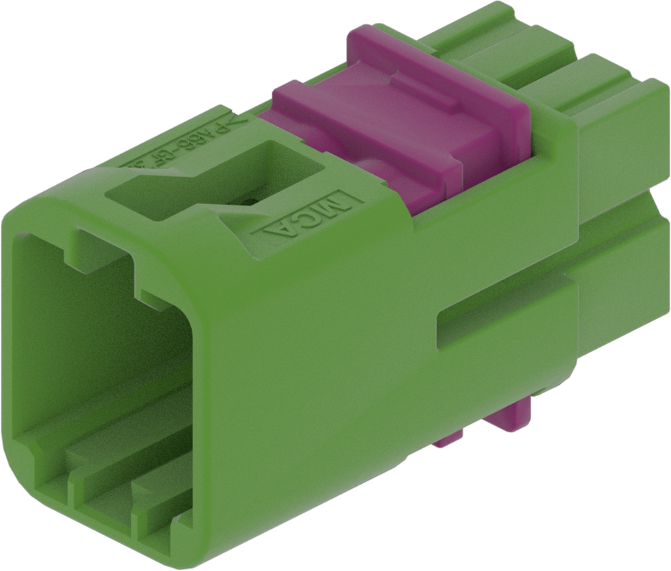 4 Port 2 Row MCA-A Male Mini Coax Light Green Code E