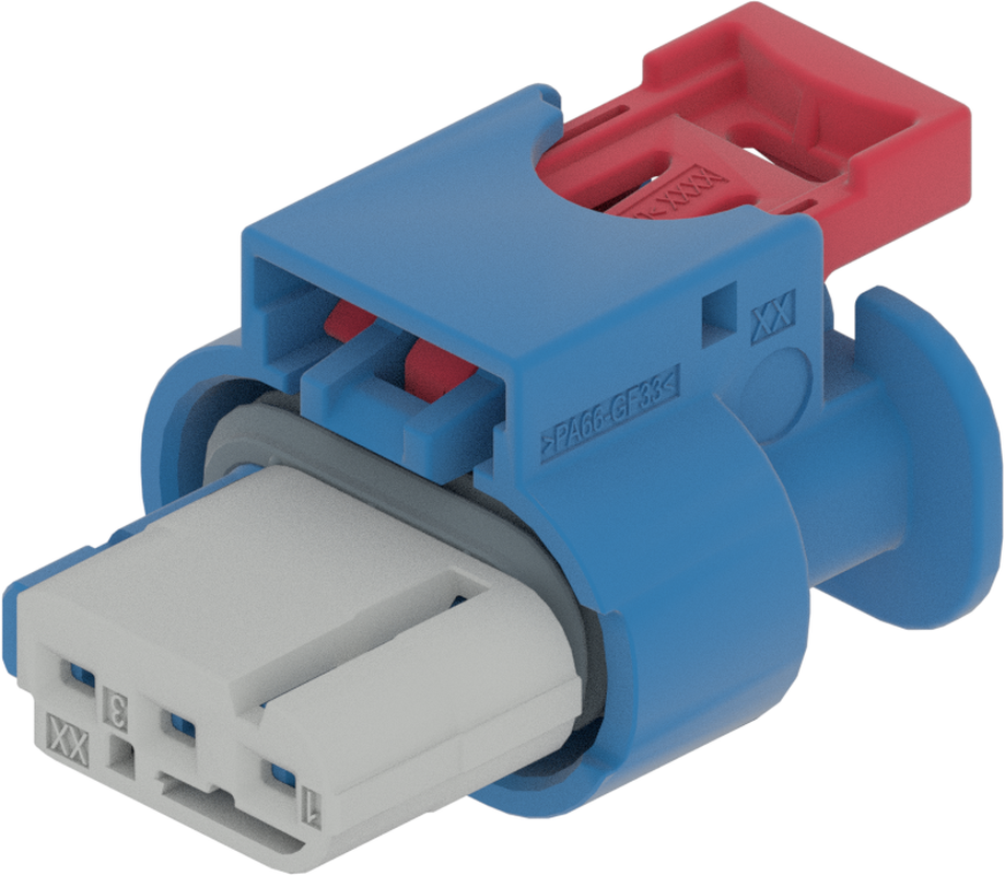 3 Way Female CTS  1.2 Sealed Connector Light Blue