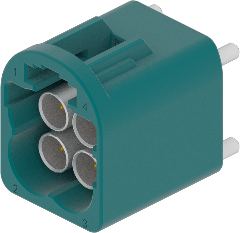 4 Port 2 Row MCA-B Male Mini Coax Water Blue Code Z