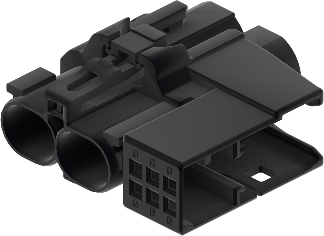 2 Port 1 Row Female H-MTD Black Code A