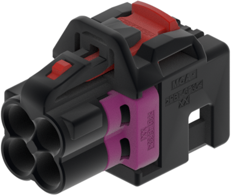 4 Port 2 Row MCA-B Female Mini Coax Jet Black Code A
