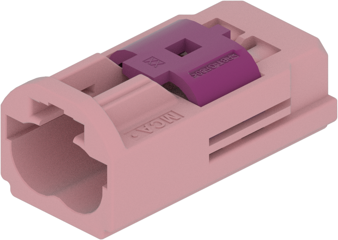 2 Port 1 Row MCA-B Male Mini Coax Pink Light Code H