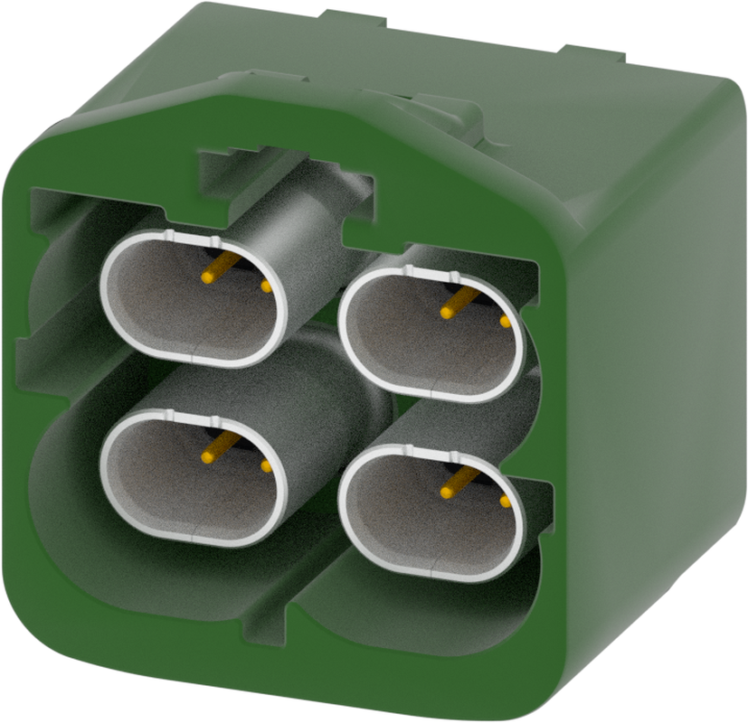 4 Port 2 Row Male H-MTD Leaf Green Code E