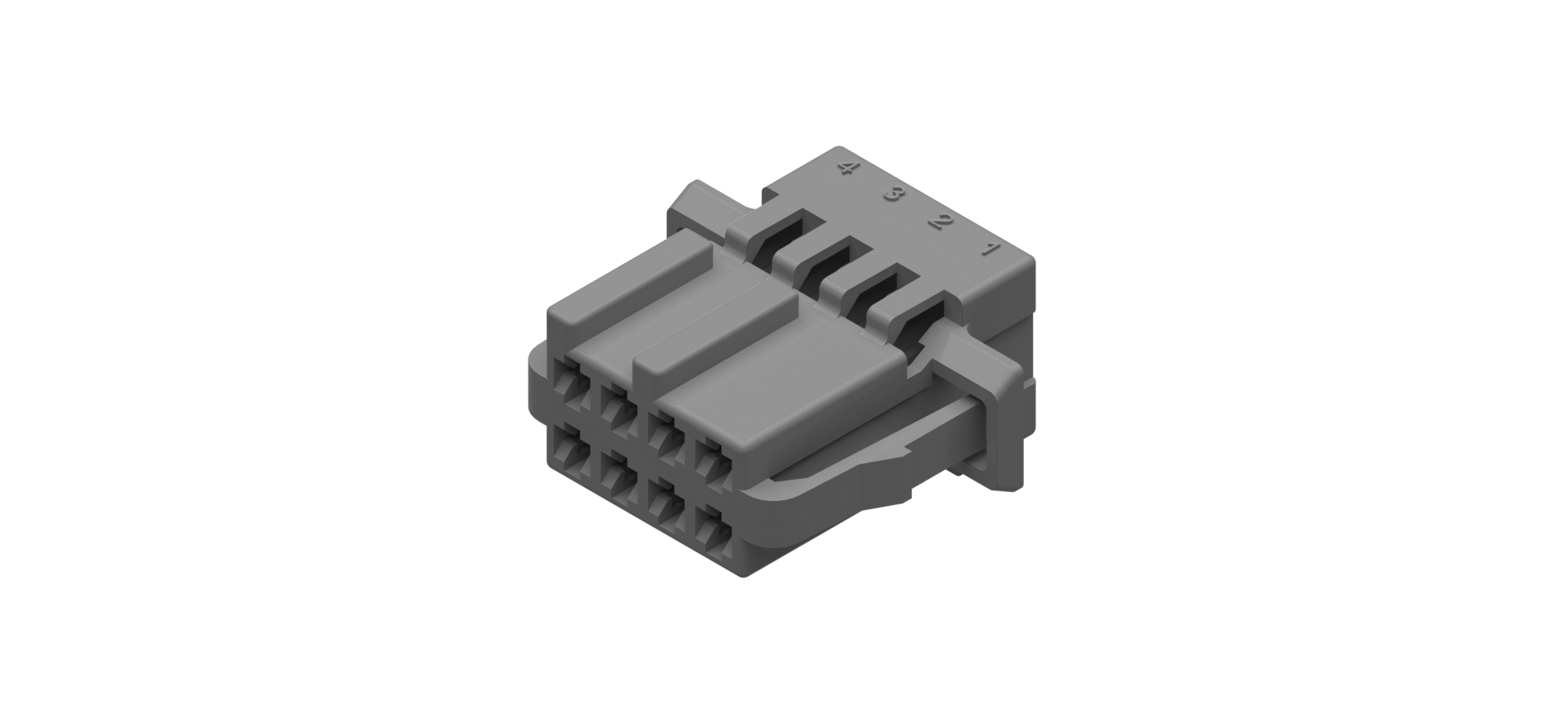 8 Way F APCS (DCS) 1.5 Unsealed Connector Gray