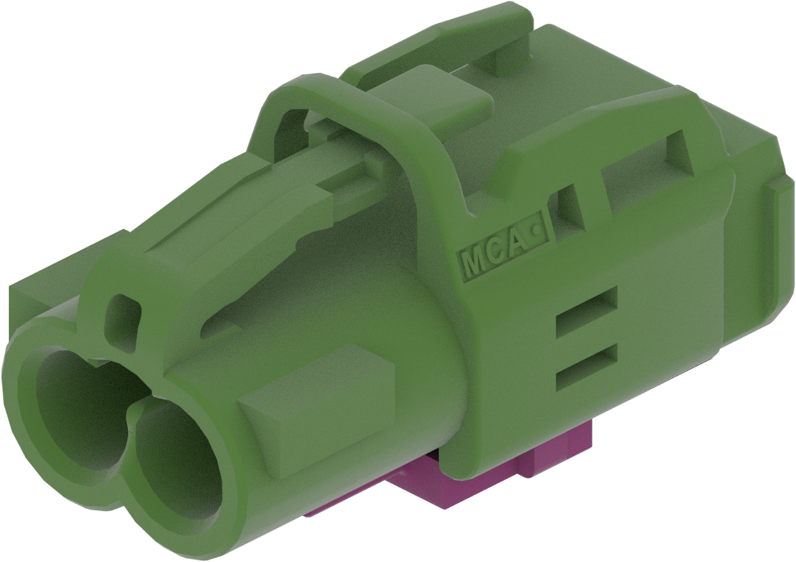 2 Port 1 Row MCA-B Female Mini Coax Green Code E