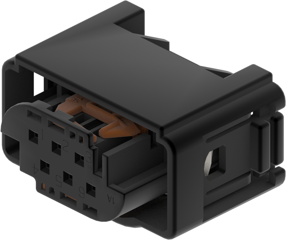 6 Way F MQS 0.64 Sealed Connector Black
