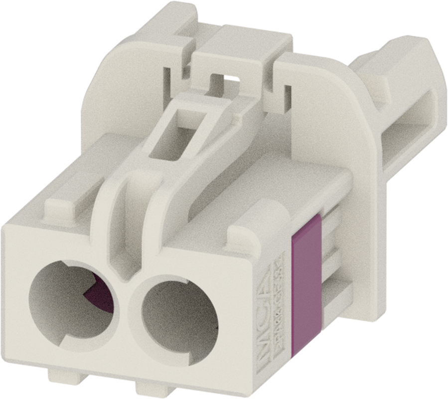 2 Port 1 Row MCA-A Female Mini Coax White Code B