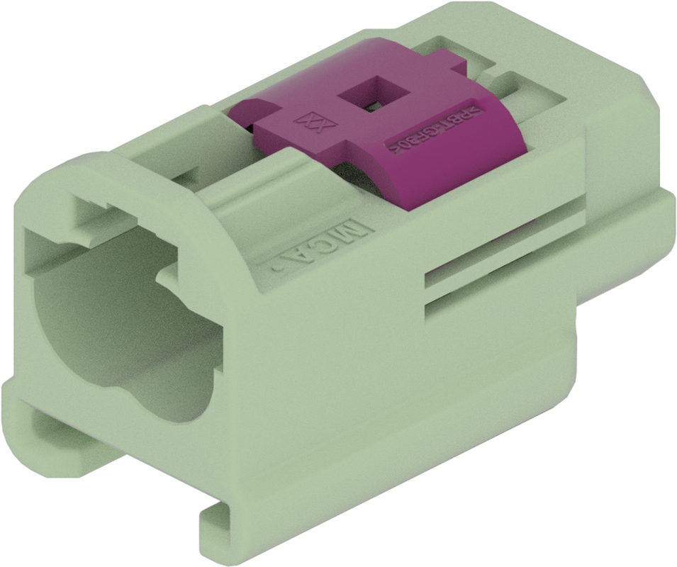 2 Port 1 Row MCA-B Male Mini Coax Green Code N