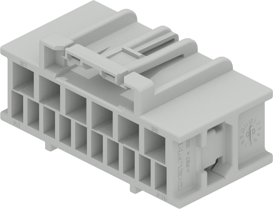 16 Way F GT 1.5 2.8 Unsealed Connector Gray