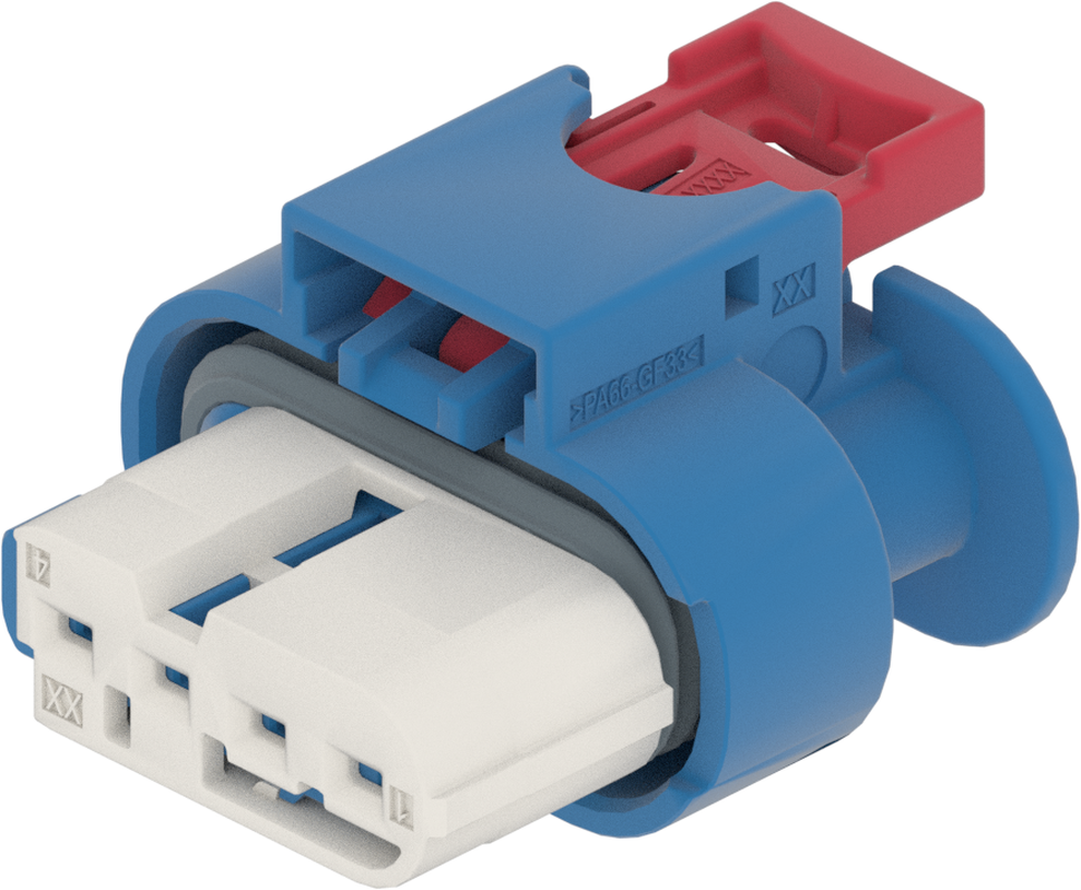 4 Way Female CTS  1.2 Sealed Connector Light Blue