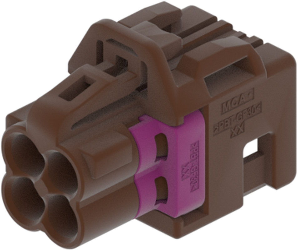 4 Port 2 Row MCA-B Female Mini Coax Nut Brown Code F