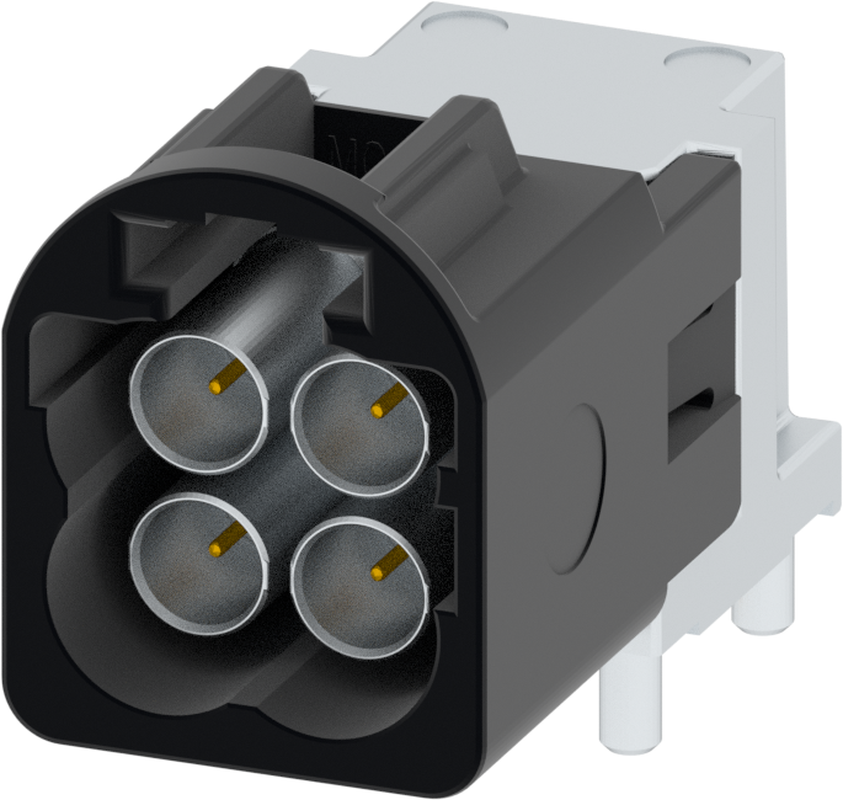 4 Port 2 Row MCA-B Male Mini Coax Jet Black Code A