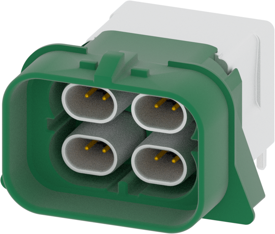 4 Port 2 Row Male H-MTD Green Code E