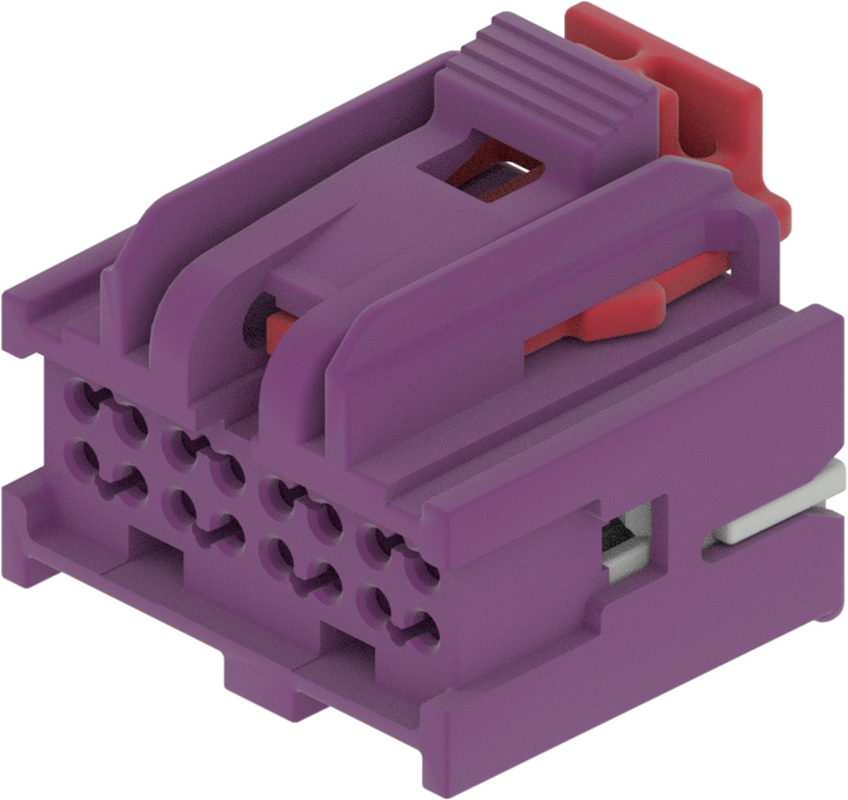 16 Way F Micro 0.64 Unsealed Connector Purple