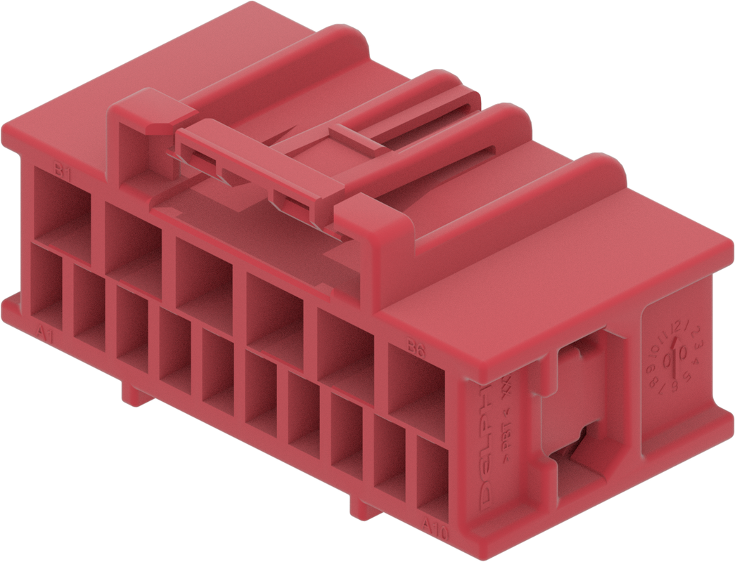 16 Way F GT 1.5 2.8 Unsealed Connector Red