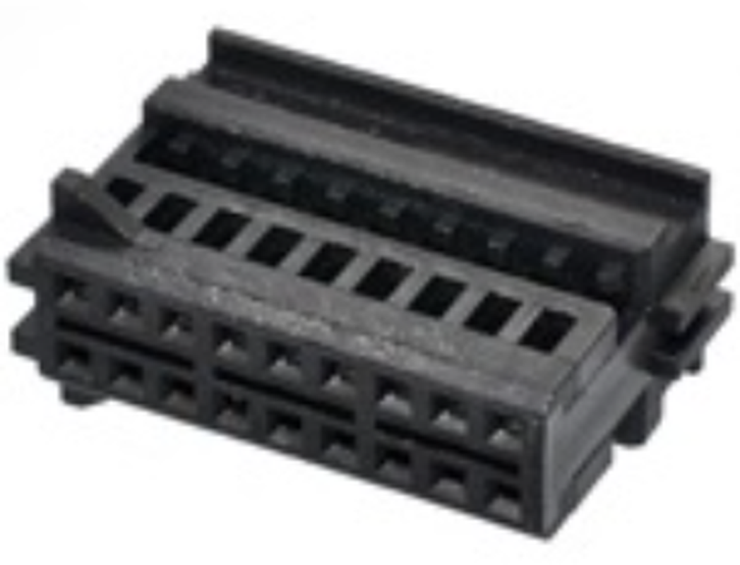 18 Way F MQS 0.64 Unsealed Connector Black