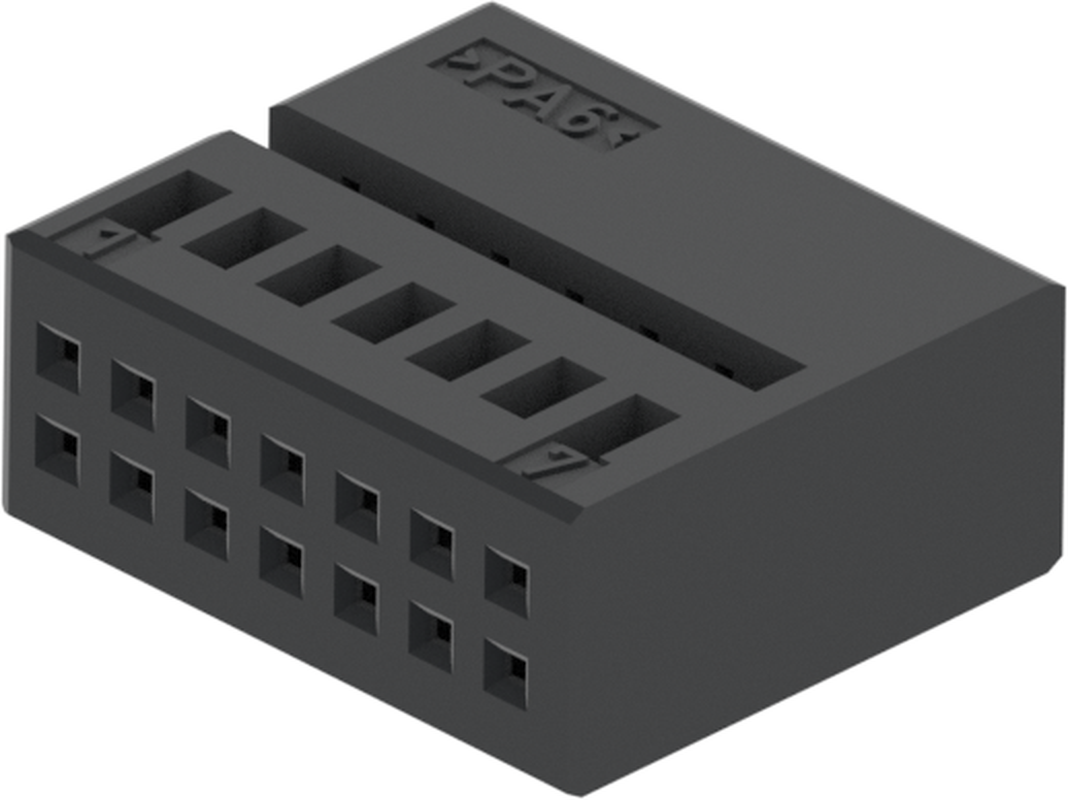 14 Way Female MTS 0.64 Unsealed Connector Black