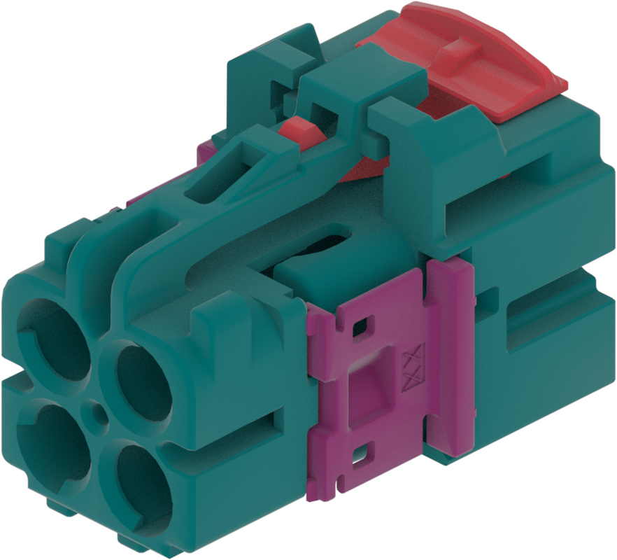 4 Port 2 Row MCA-A Female Mini Coax Water Blue Code Z
