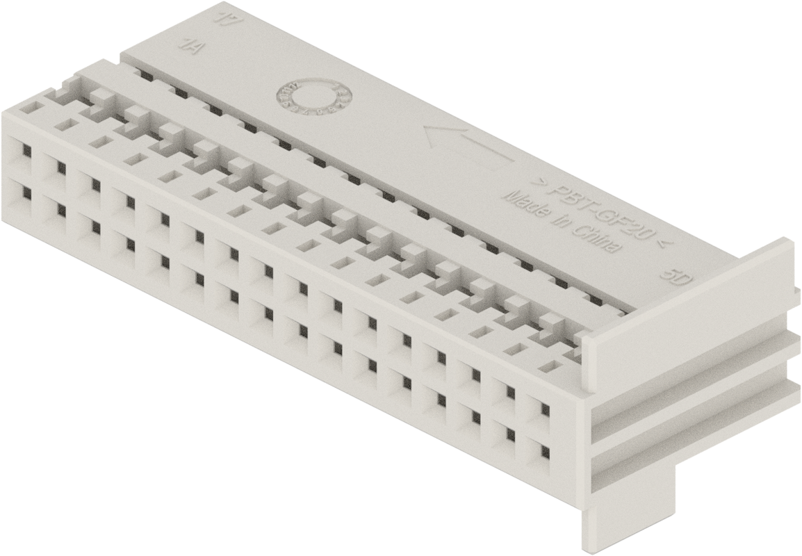 32 Way F MTS 0.64 Unsealed Connector Natural