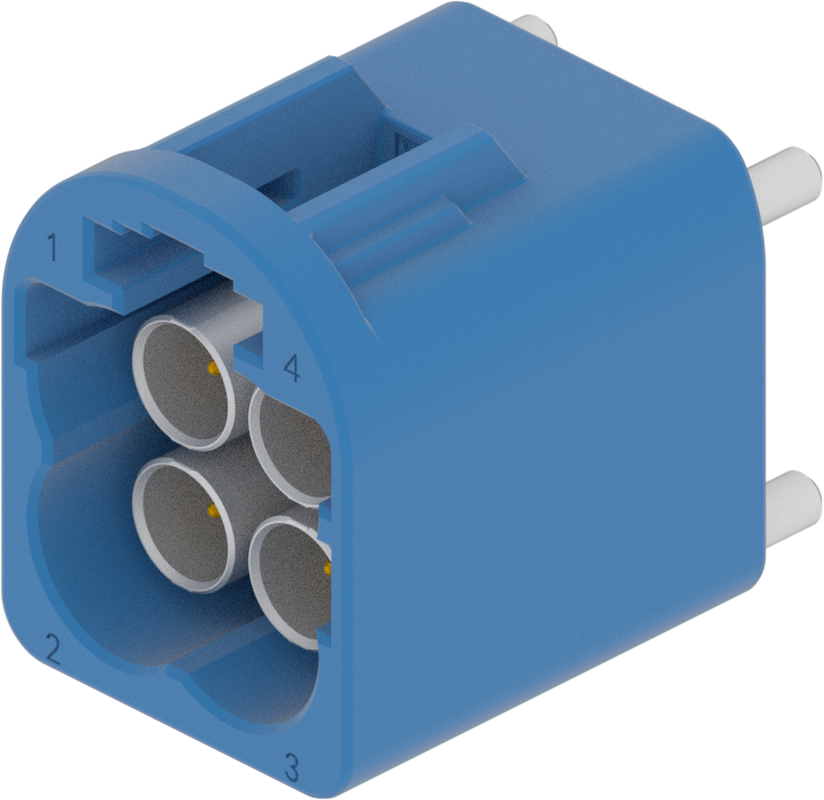 4 Port 2 Row MCA-B Male Mini Coax Signal Blue Code C