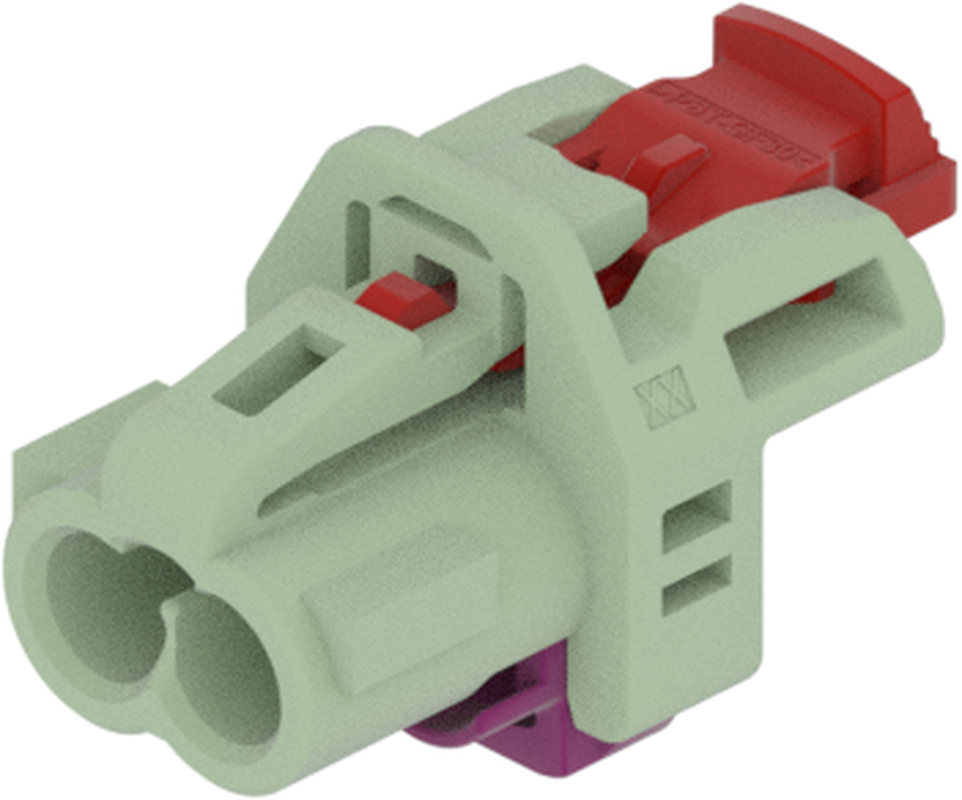 2 Port 1 Row MCA-B Female Mini Coax Pastel Green Code N
