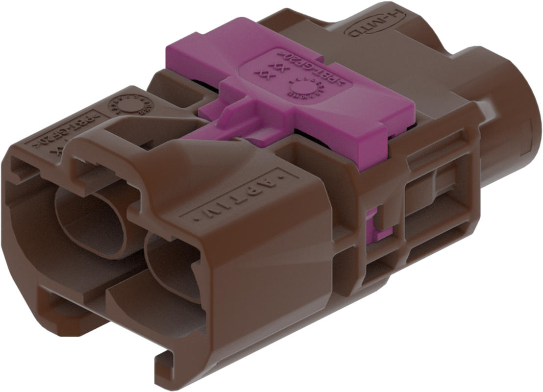 2 Port 1 Row Male H-MTD Brown Code F