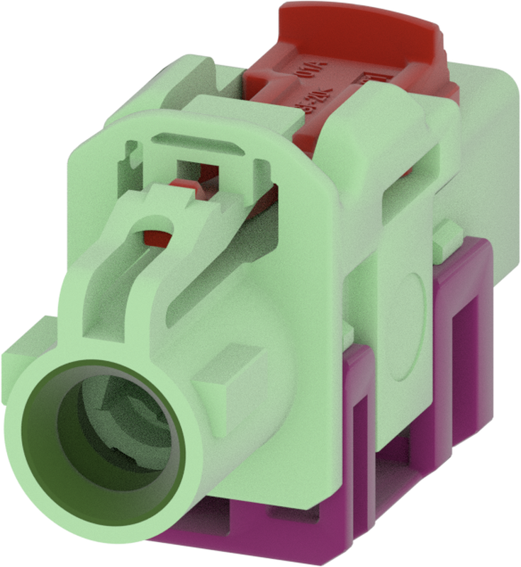 1 Port 1 Row MCA-B Female Mini Coax Pastel Green Code N