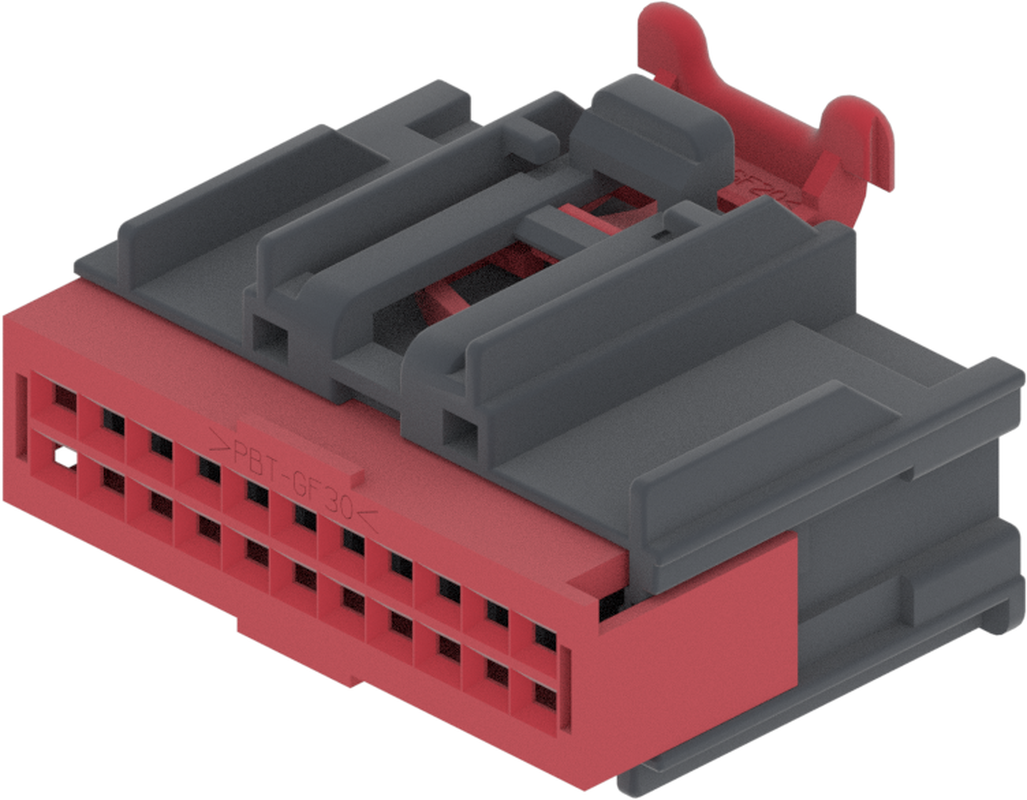 22 Way F GET 0.64 Unsealed Connector Gray-Dark