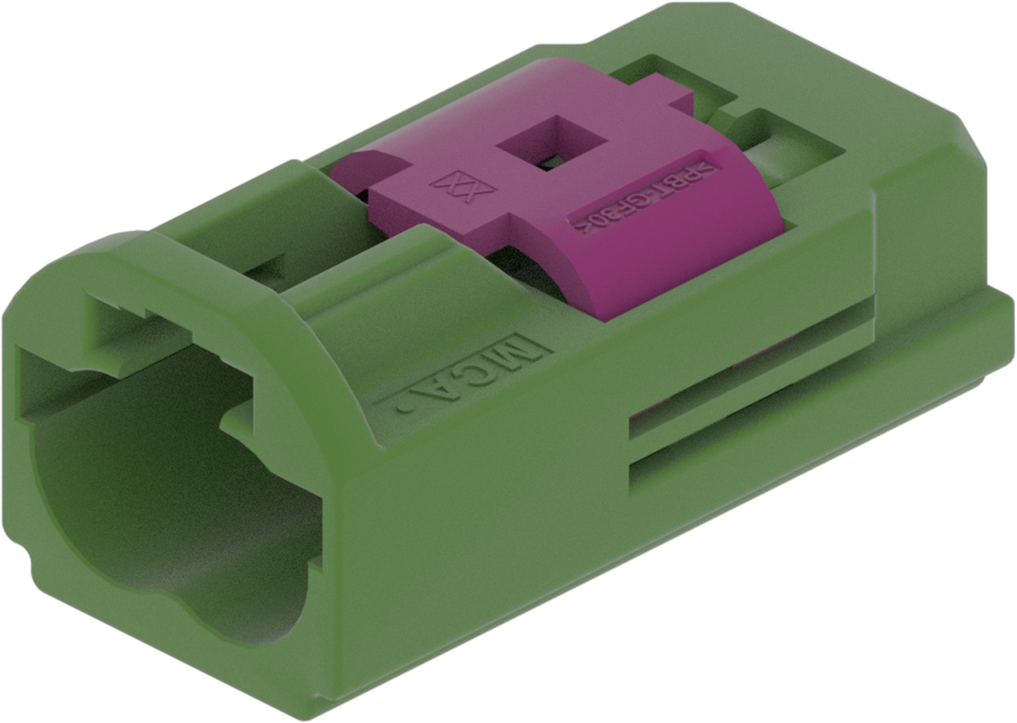 2 Port 1 Row MCA-B Male Mini Coax Green Code E
