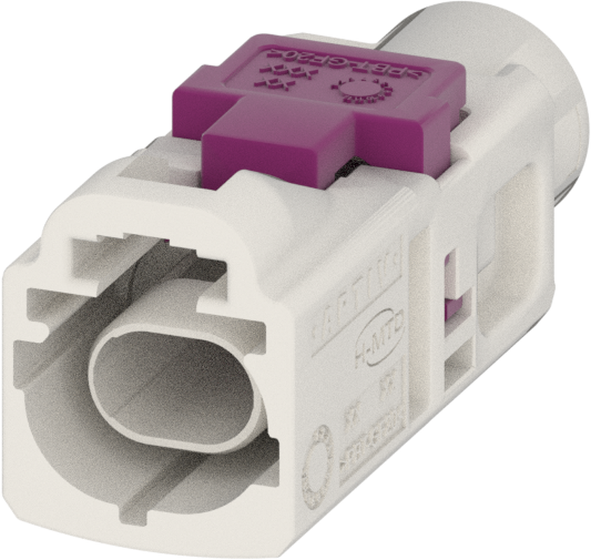 1 Port 1 Row Male H-MTD Natural White Code B
