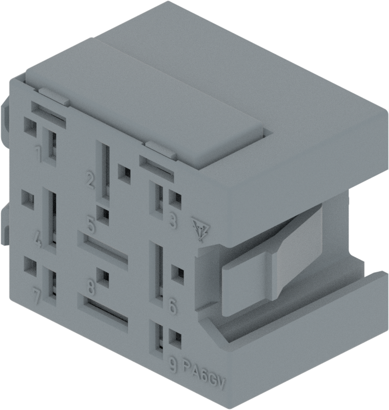 9 Way Female M/P Unsealed Connector Grey