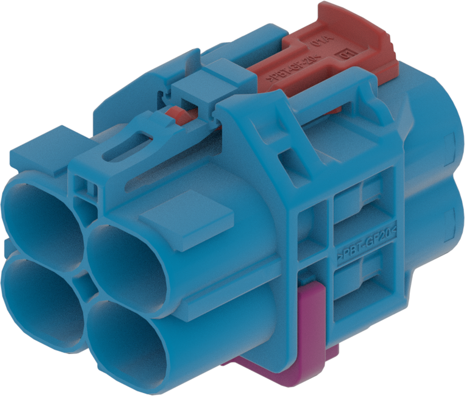 4 Port 2 Row Female H-MTD Blue Code C