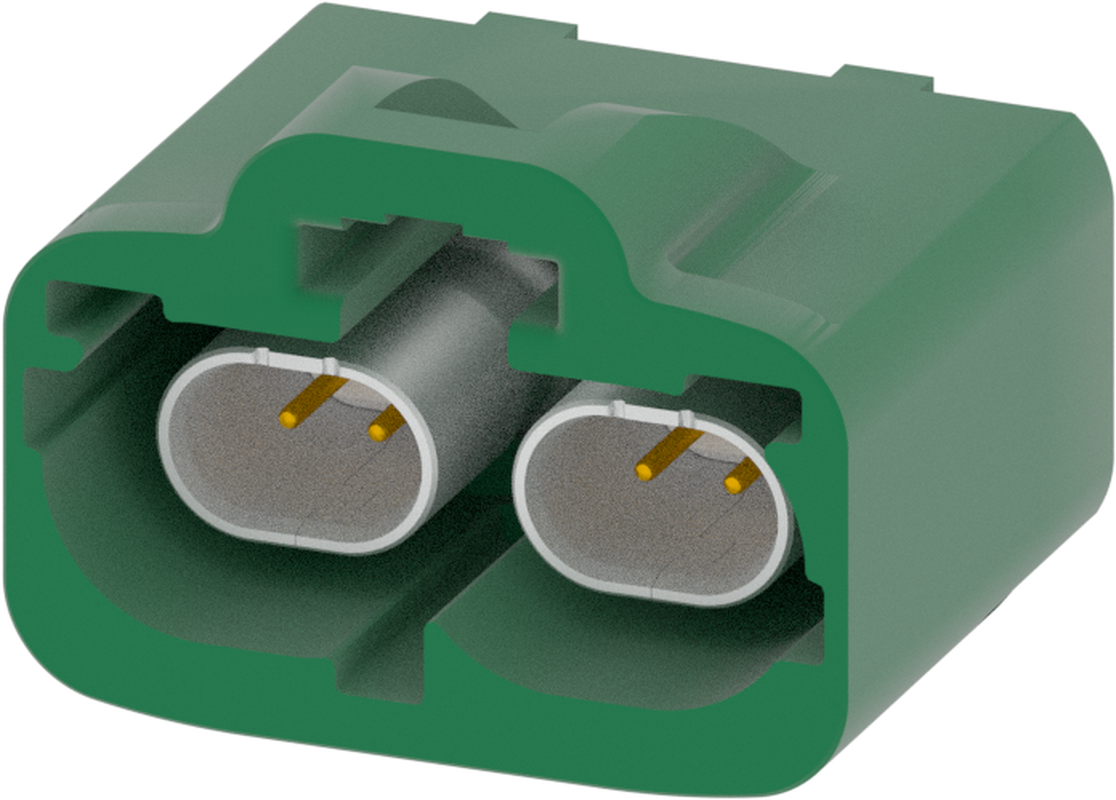 2 Port 1 Row Male H-MTD Leaf Green Code E