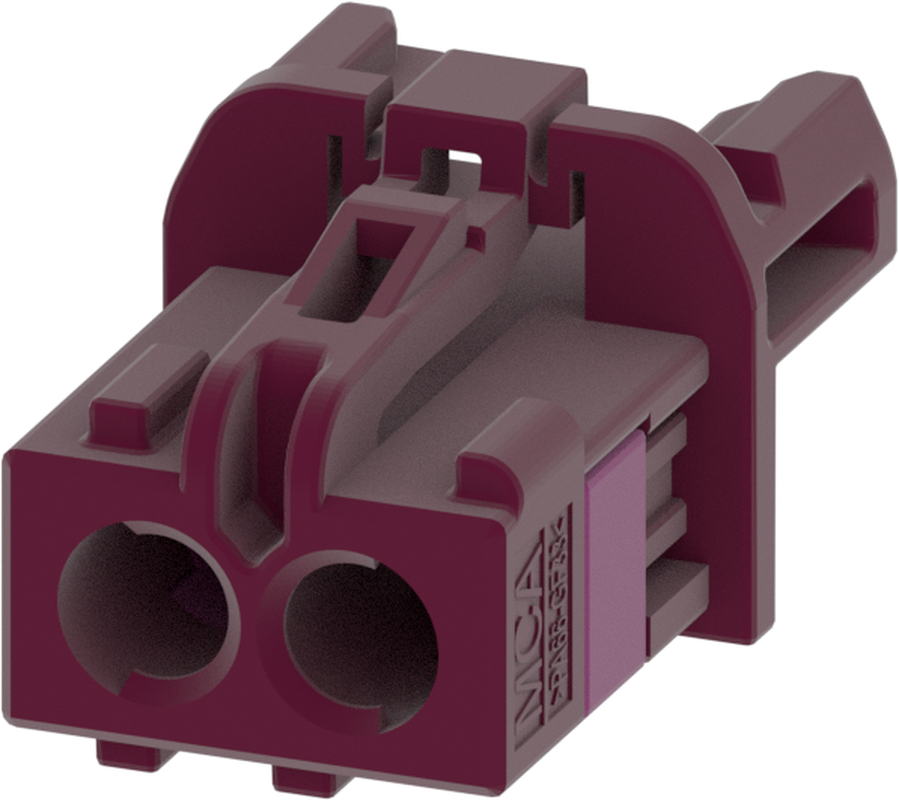 2 Port 1 Row MCA-A Female Mini Coax Claret Violet Code D