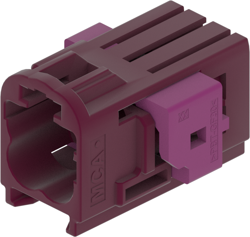 4 Port 2 Row MCA-B Male Mini Coax Claret Violet Code D