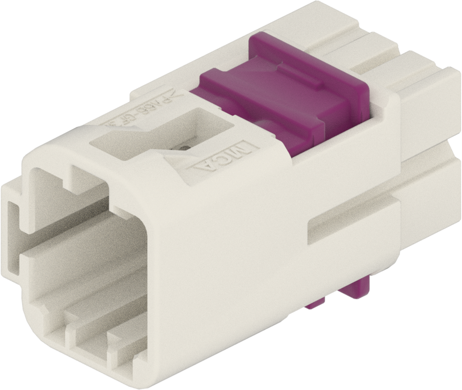 4 Port 2 Row MCA-A Male Mini Coax White Code B