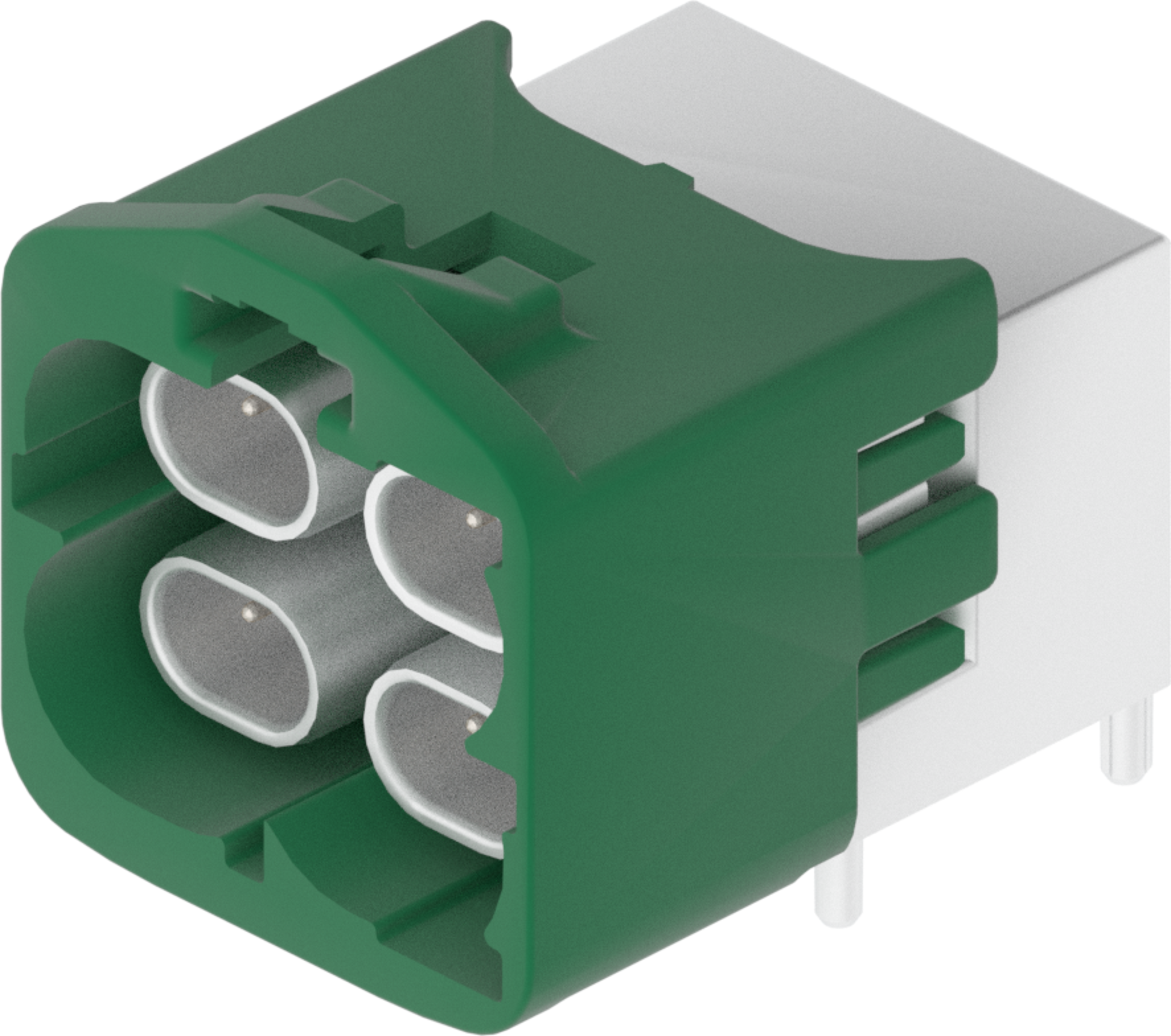 4 Port 2 Row Male H-MTD Green Code E