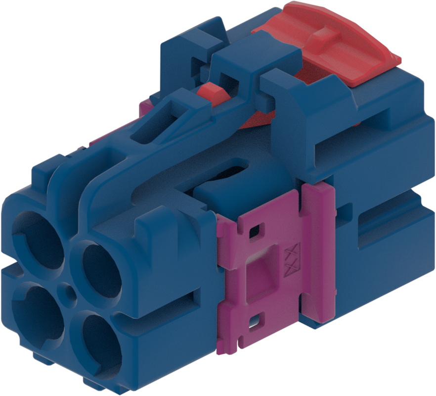 4 Port 2 Row MCA-A Female Mini Coax Blue Code C