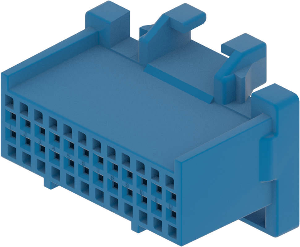 24 Way Female 1.0 MIC/P Unsealed Connector Blue