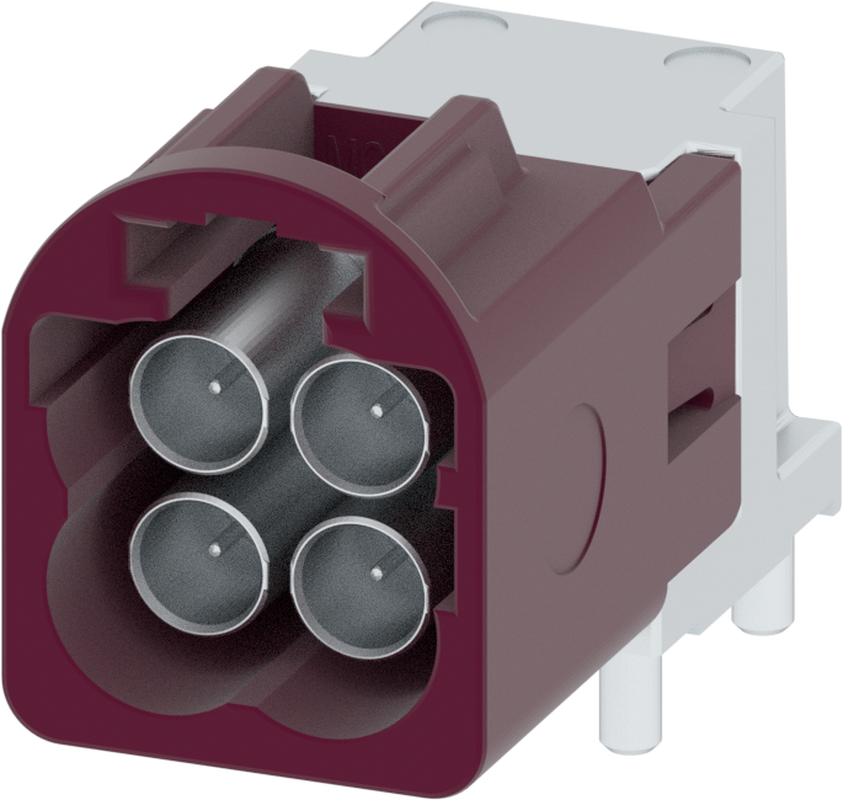 4 Port 2 Row MCA-B Male Mini Coax Claret Violet Code D