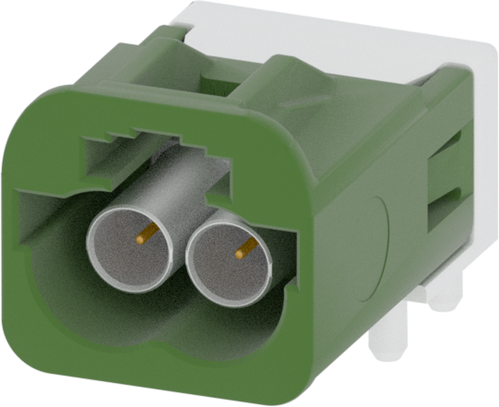 2 Port 1 Row MCA-B Male Mini Coax Leaf Green Code E