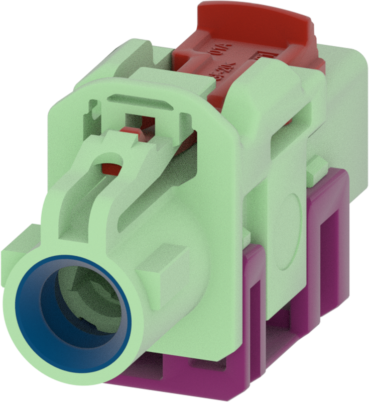 1 Port 1 Row MCA-B Female Mini Coax Pastel Green Code N