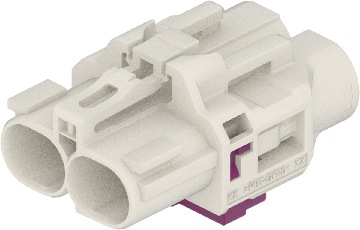 2 Port 1 Row Female H-MTD White Code B