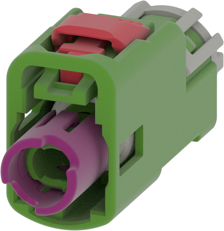 1 Port 1 Row MCA-A Female Mini Coax Light Green Code E