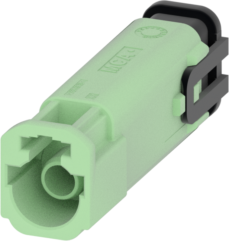 1 Port 1 Row MCA-B Male Mini Coax Pastel Green Code N