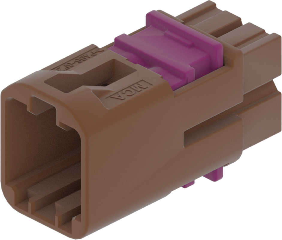 4 Port 2 Row MCA-A Male Mini Coax Light Brown Code F