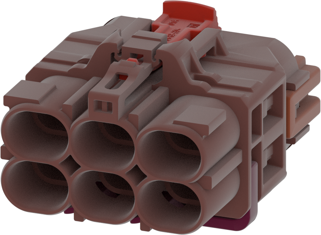6 Port 2 Row Female H-MTD Nut Brown Code F